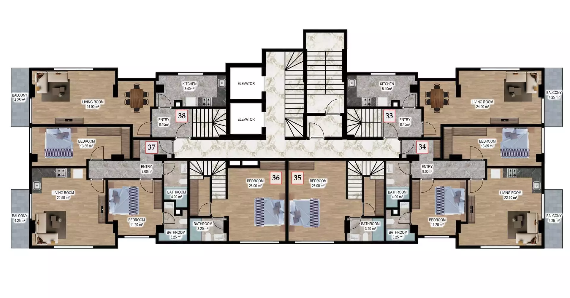 Flat 80m² in Turkey, Alania. Priced at 291000€ rent photo-20