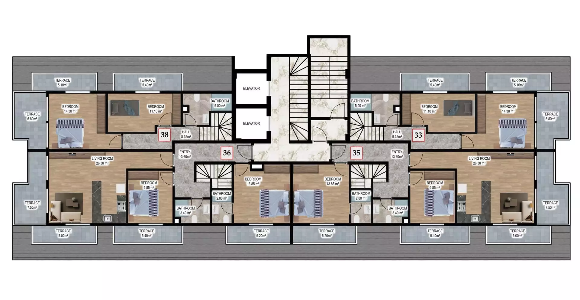 Flat 80m² in Turkey, Alania. Priced at 291000€ rent photo-22