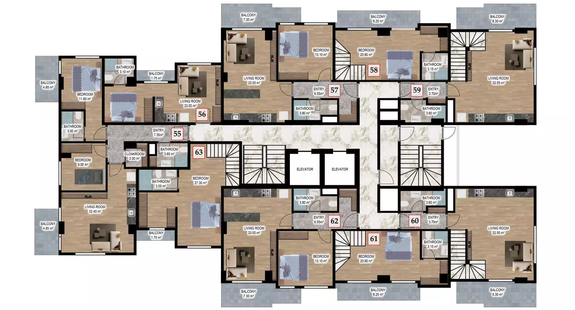Flat 80m² in Turkey, Alania. Priced at 291000€ rent photo-23