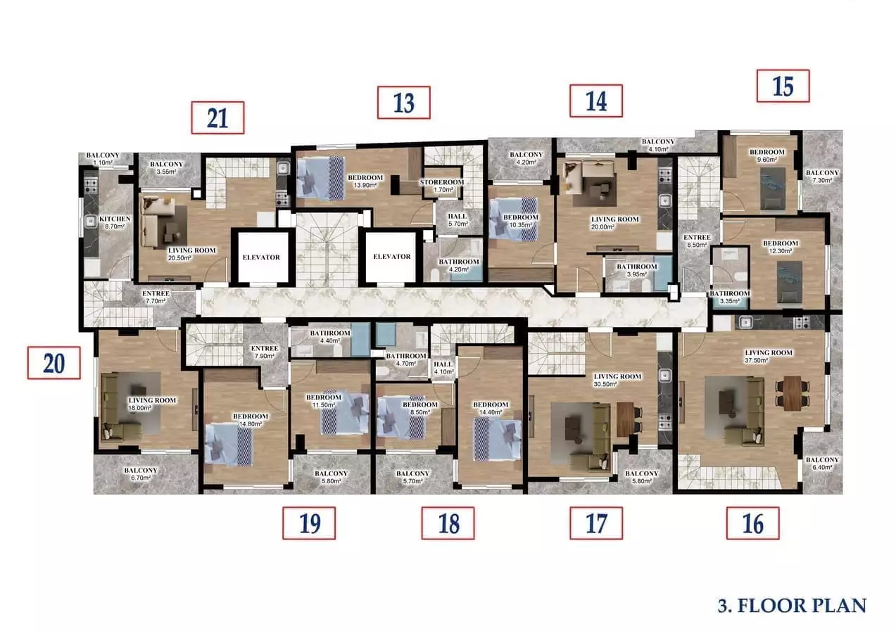 Flat 52m² in Turkey, Alania. Priced at 179000€ rent photo-22