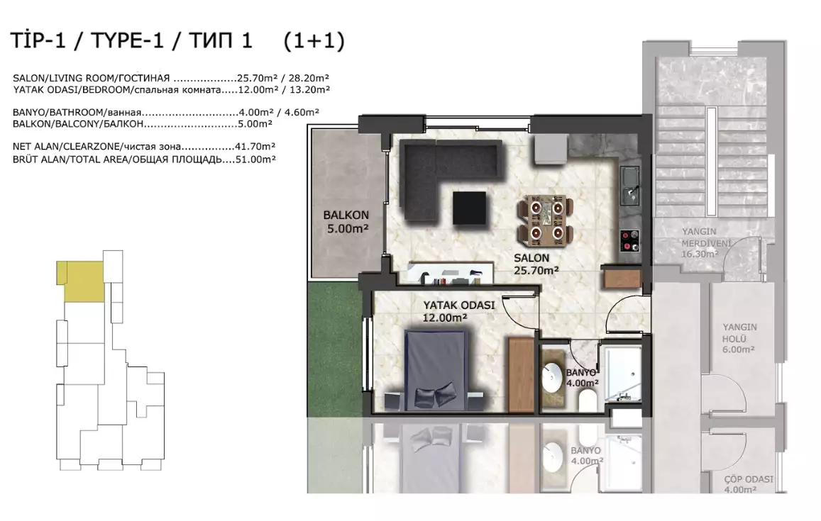 Flat 105m² in Turkey, Mahmutlar. Priced at 320000€ rent photo-30
