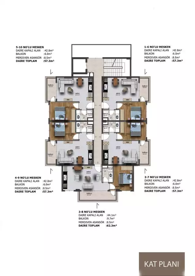 Flat 57m² in Turkey, Oba. Priced at 154000€ rent photo-9