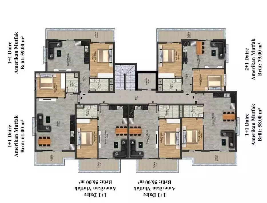 Flat 56m² in Turkey, Oba. Priced at 125000€ rent photo-11