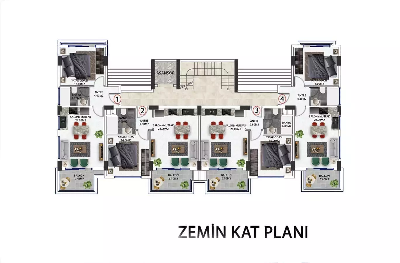 Flat 57m² in Turkey, Konakli. Priced at 98000€ rent photo-19
