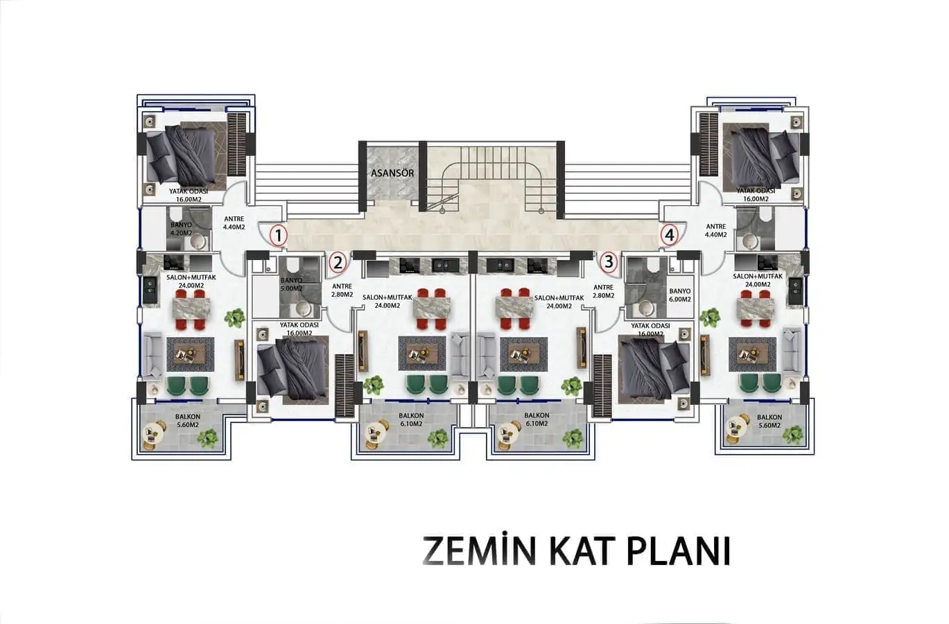 Flat 57m² in Turkey, Konakli. Priced at 98000€ rent photo-19