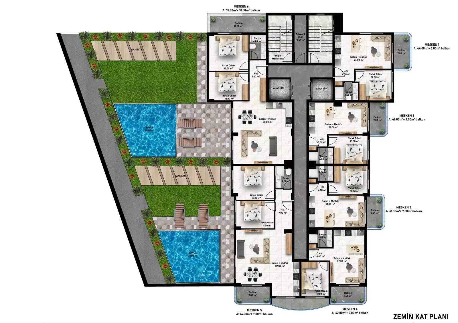 Flat 49m² in Turkey, Konakli. Priced at 104000€ rent photo-29