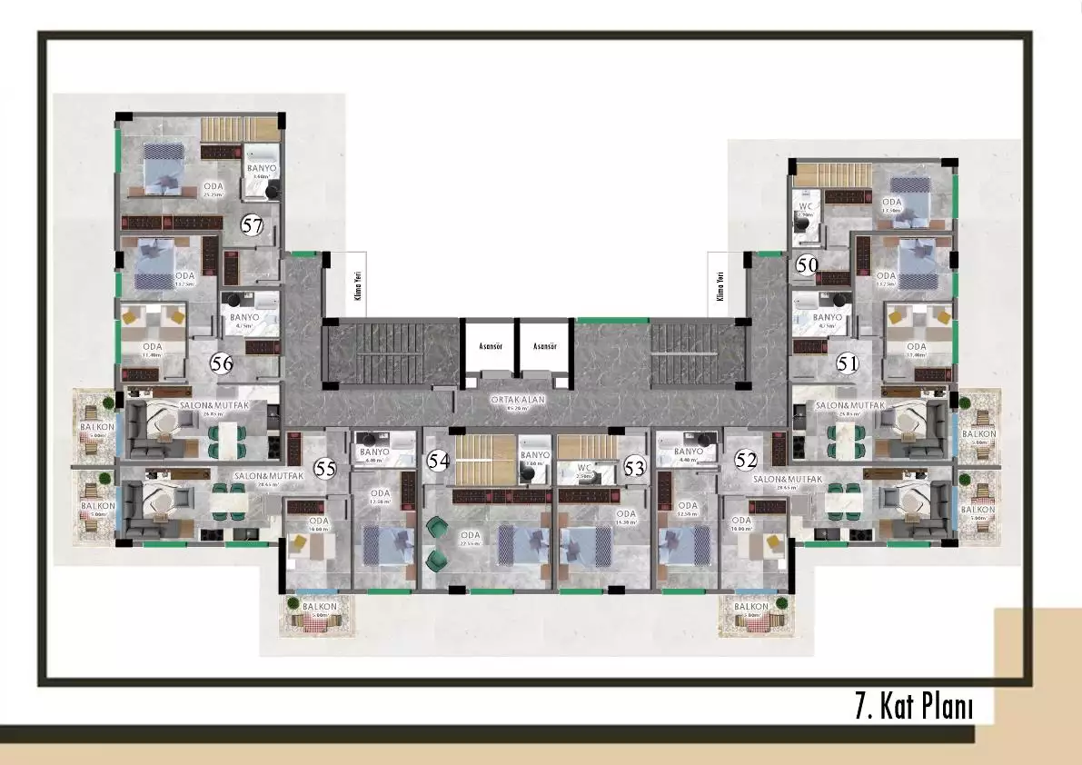 Flat 52m² in Turkey, Konakli. Priced at 94000€ rent photo-21