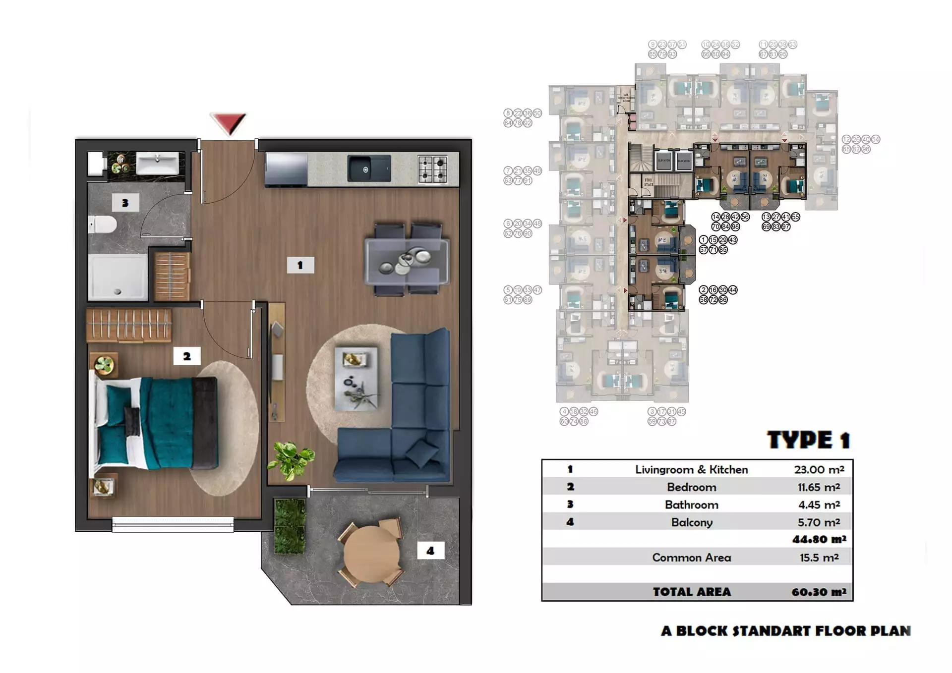 Flat 60m² in Turkey, Konakli. Priced at 110000€ rent photo-10
