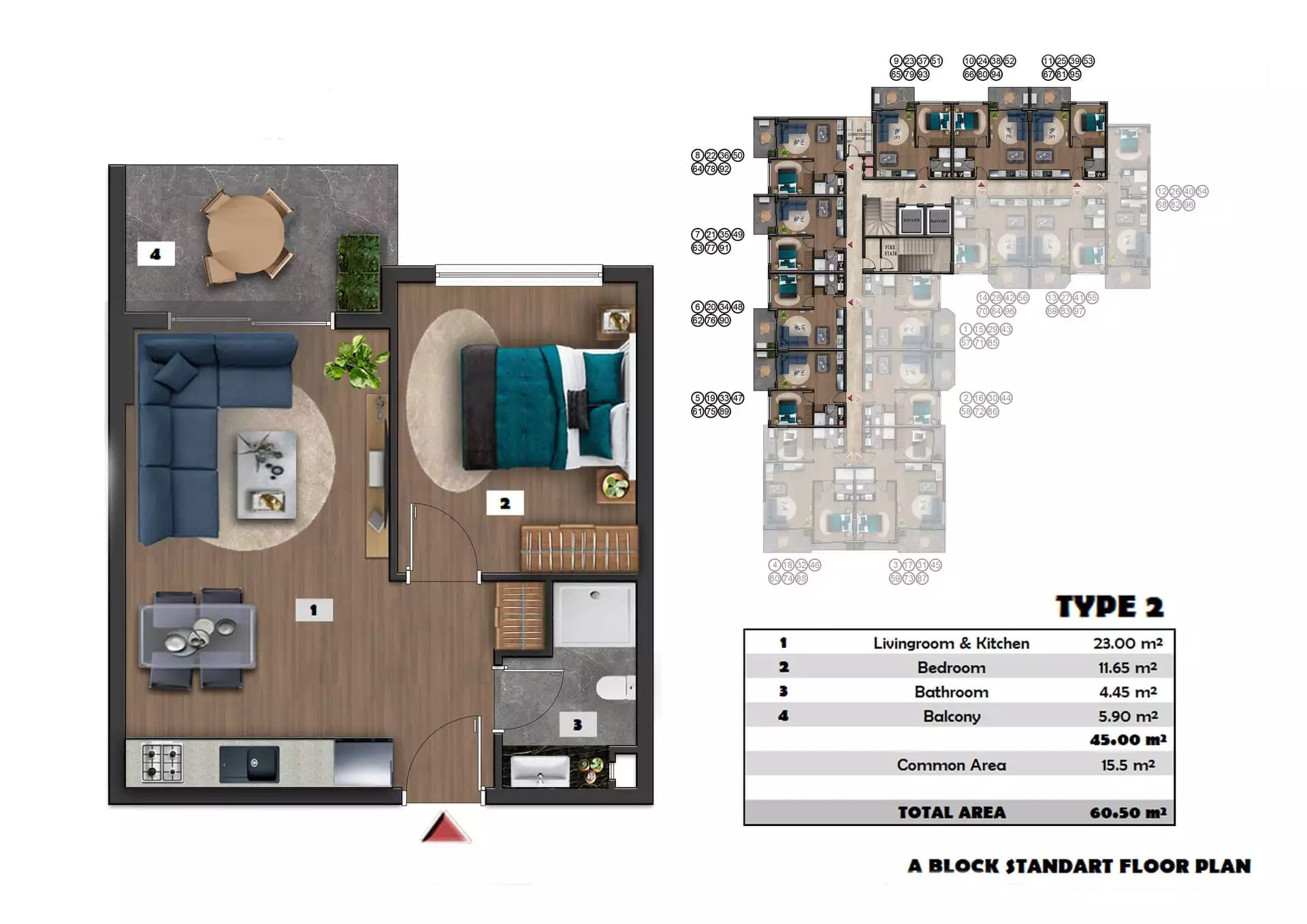 Flat 60m² in Turkey, Konakli. Priced at 110000€ rent photo-13