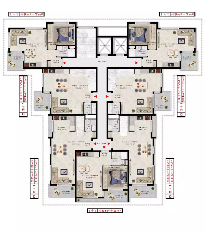 Flat 52m² in Turkey, Kargicak. Priced at 135000€ rent photo-22