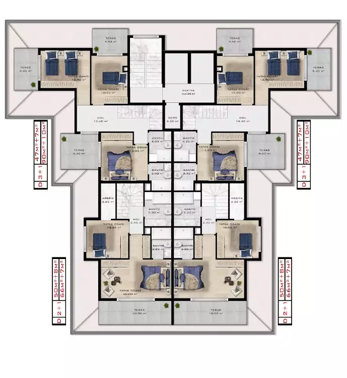 Flat 52m² in Turkey, Kargicak. Priced at 135000€ rent photo-23