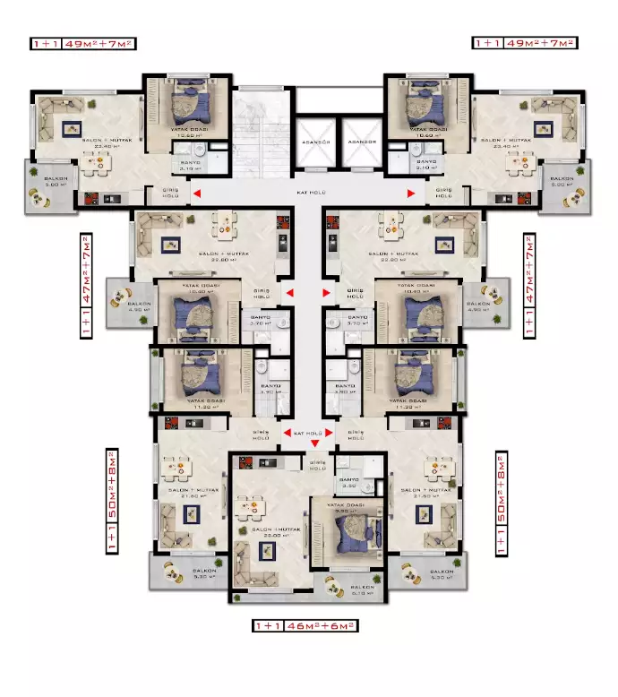 Flat 52m² in Turkey, Kargicak. Priced at 135000€ rent photo-24