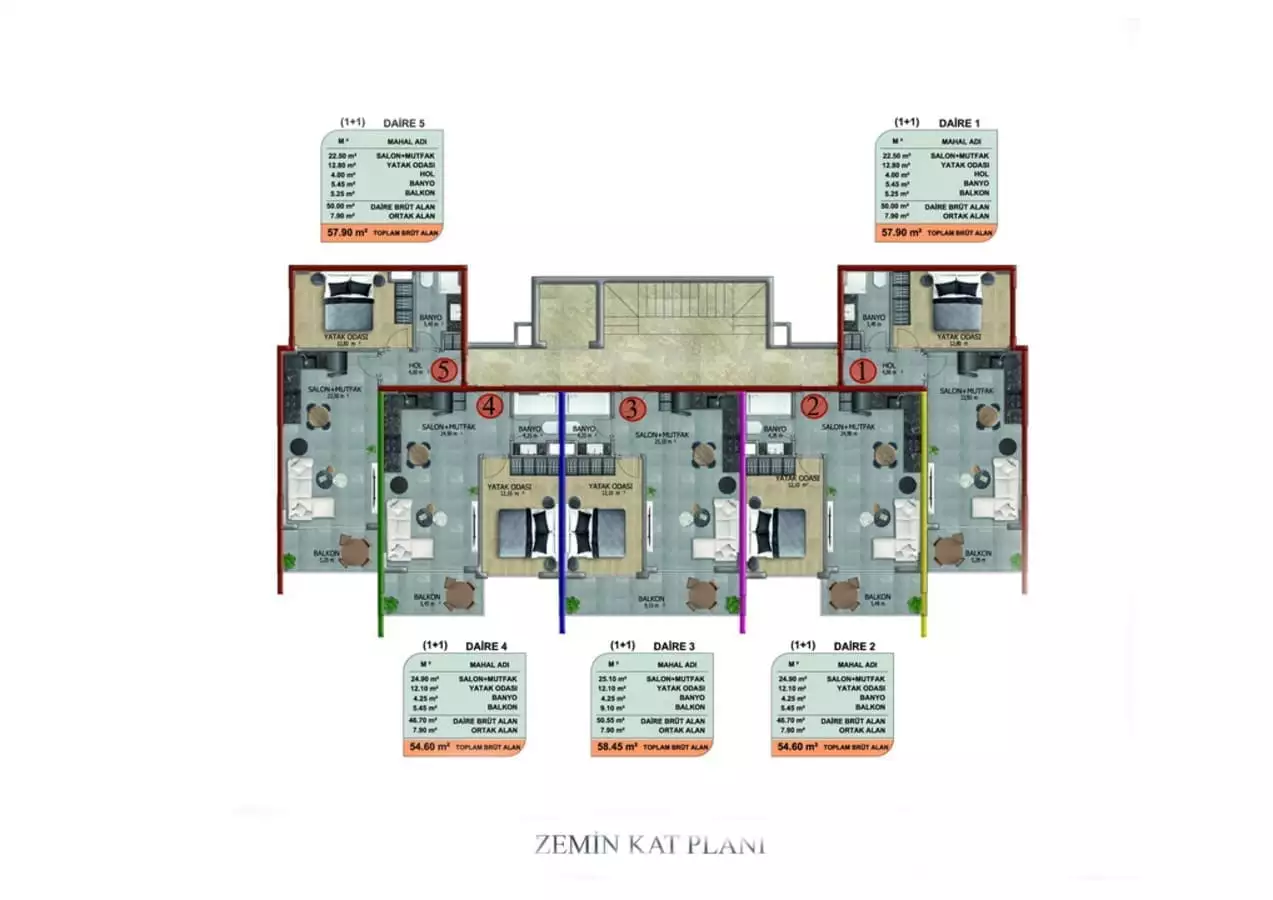 Flat 54m² in Turkey, Avsallar. Priced at 108500€ rent photo-25