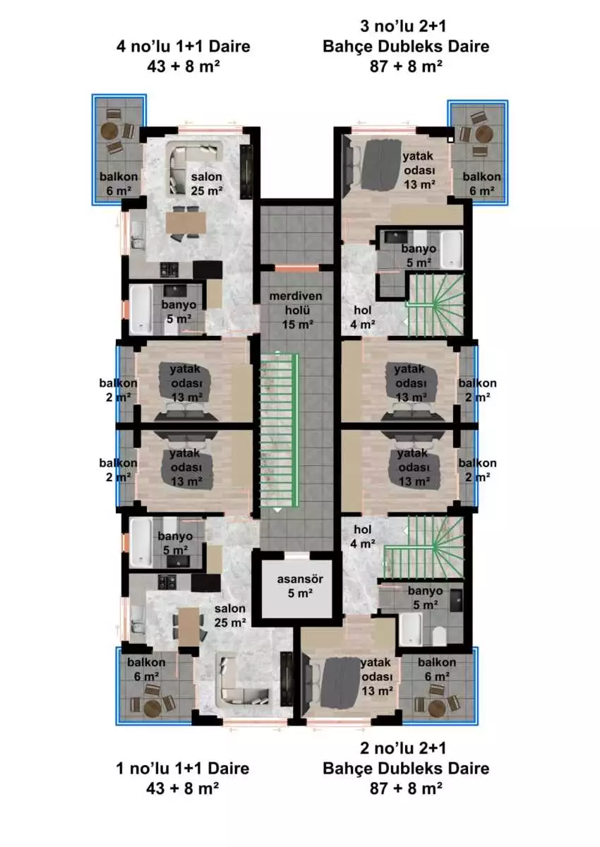 Flat 58m² in Turkey, Kestel. Priced at 155000€ rent photo-28