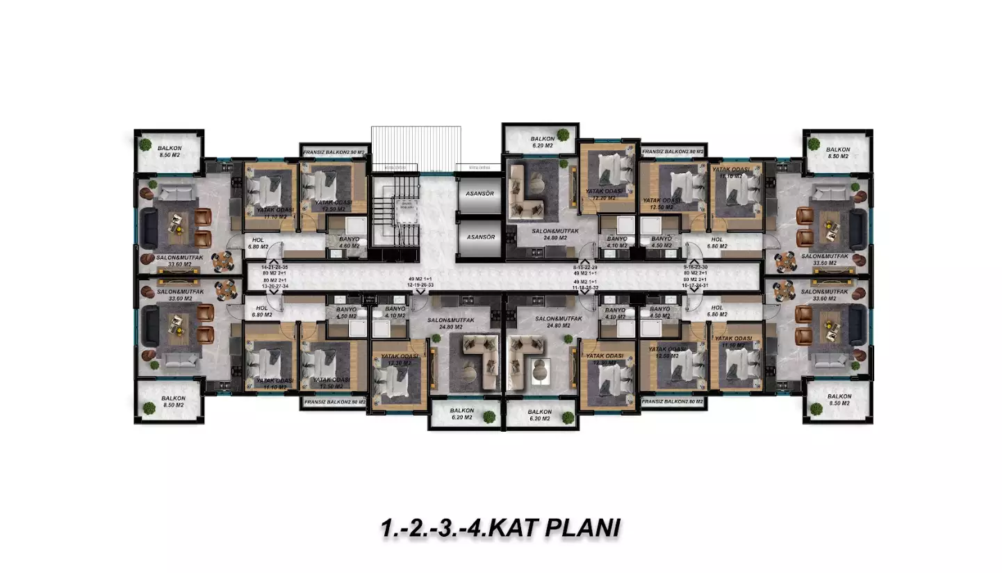 Flat 50m² in Turkey, Gazipasа. Priced at 112000€ rent photo-16