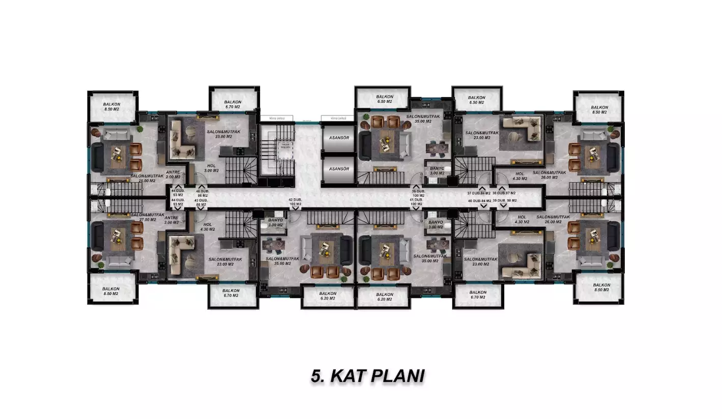 Flat 50m² in Turkey, Gazipasа. Priced at 112000€ rent photo-17
