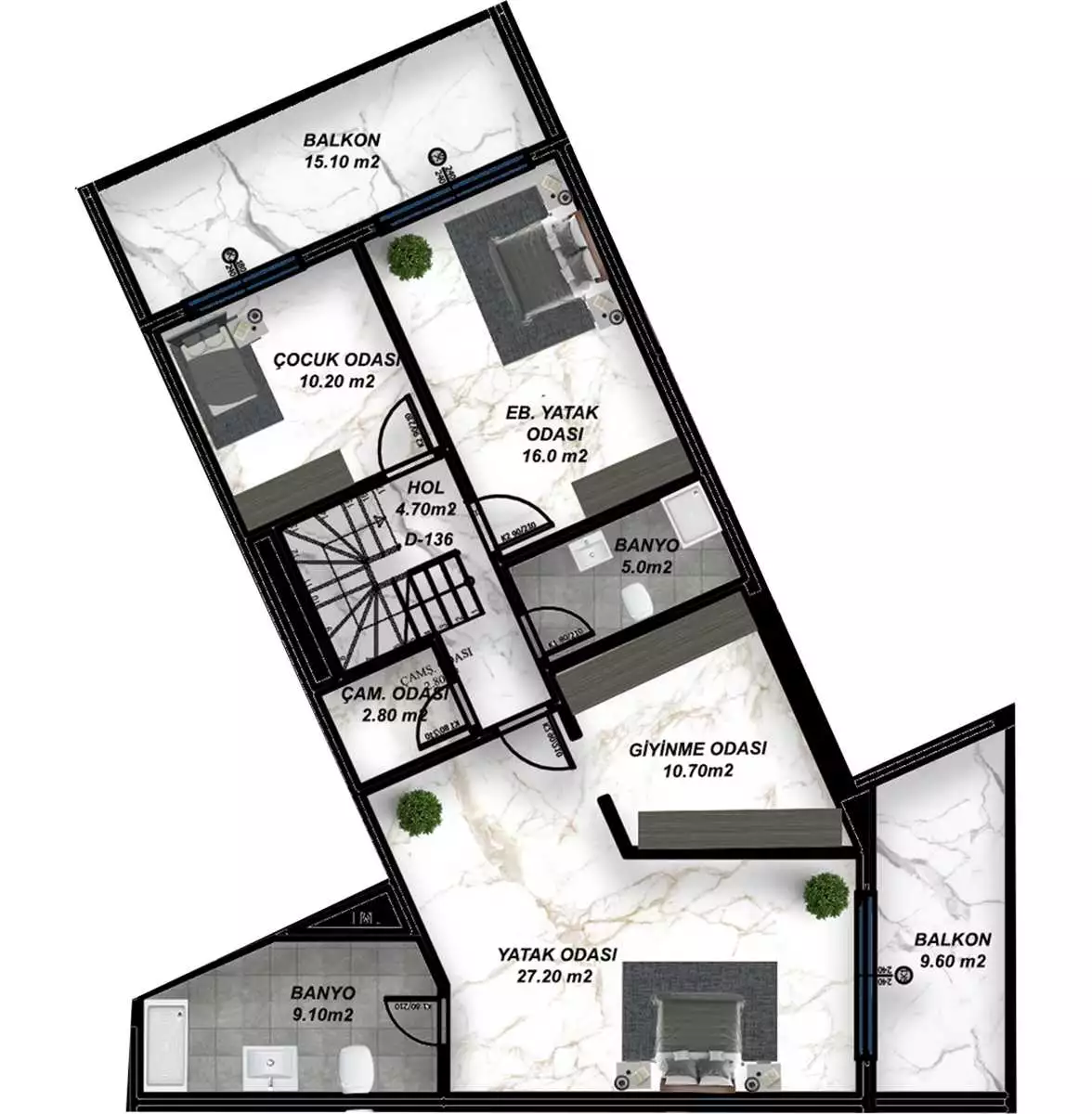 Flat 60m² in Turkey, Gazipasа. Priced at 137000€ rent photo-17