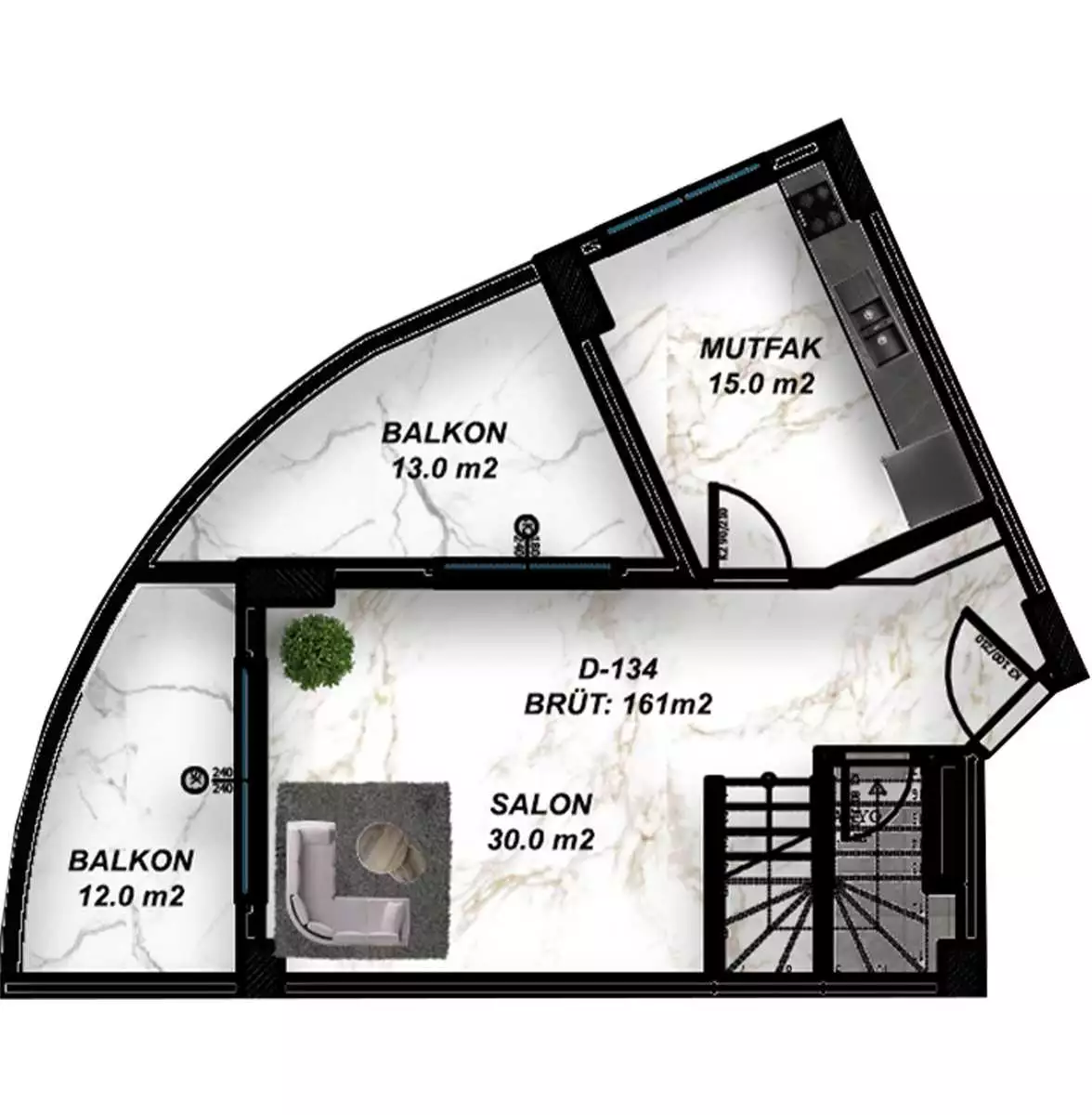 Flat 60m² in Turkey, Gazipasа. Priced at 137000€ rent photo-20