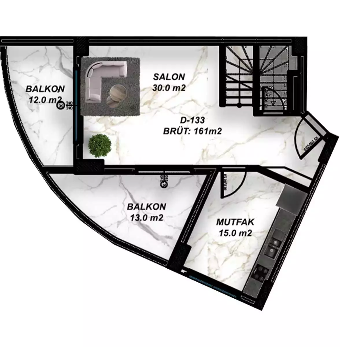 Flat 60m² in Turkey, Gazipasа. Priced at 137000€ rent photo-22