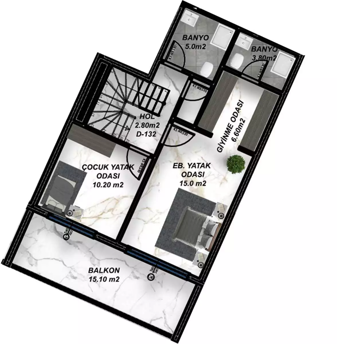 Flat 60m² in Turkey, Gazipasа. Priced at 137000€ rent photo-25
