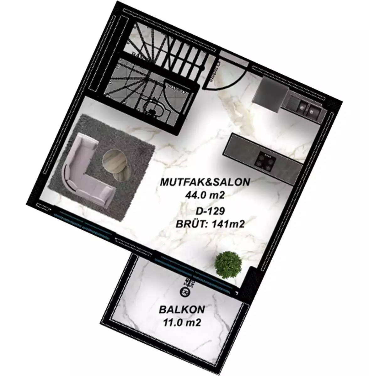 Flat 60m² in Turkey, Gazipasа. Priced at 137000€ rent photo-30