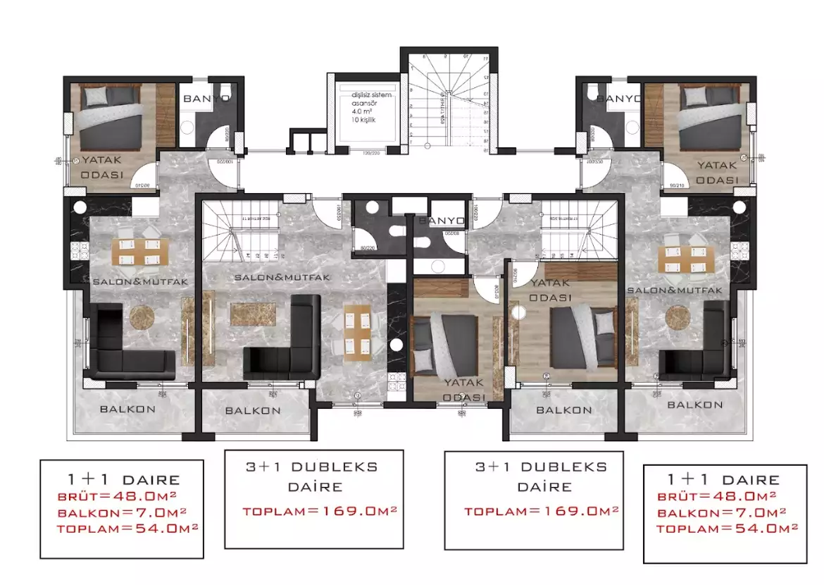 Flat 55m² in Turkey, Avsallar. Priced at 95000€ rent photo-14