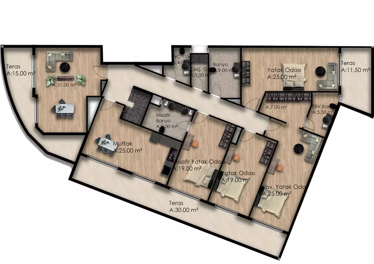 Flat 60m² in Turkey, Gazipasа. Priced at 133000€ rent photo-6