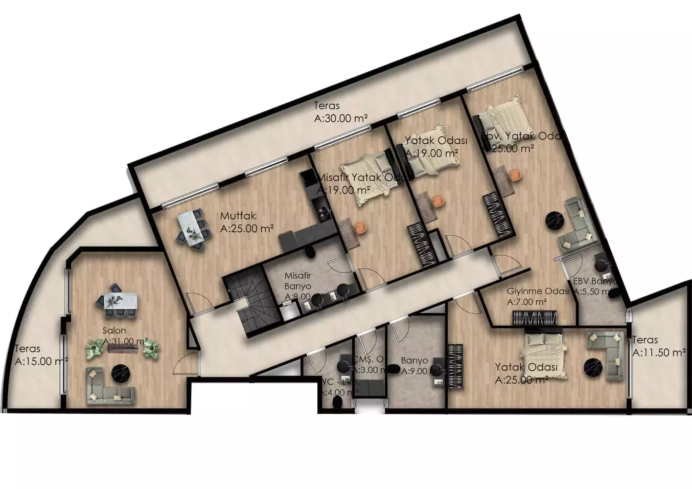 Flat 60m² in Turkey, Gazipasа. Priced at 133000€ rent photo-8