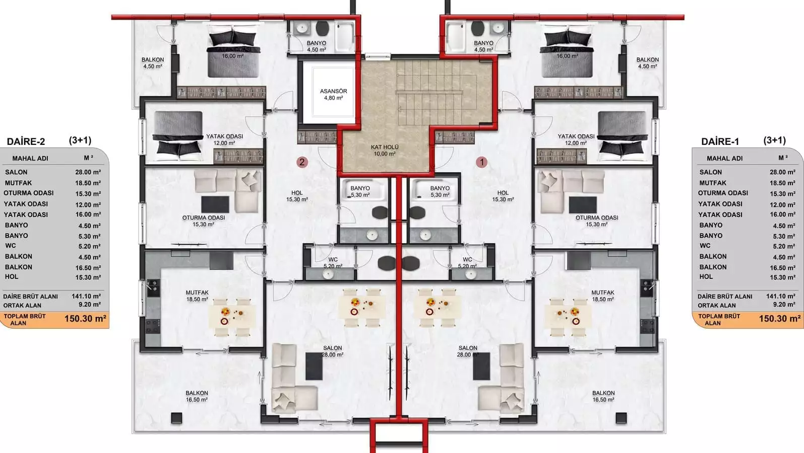 Flat 150m² in Turkey, Oba. Priced at 330000€ rent photo-20