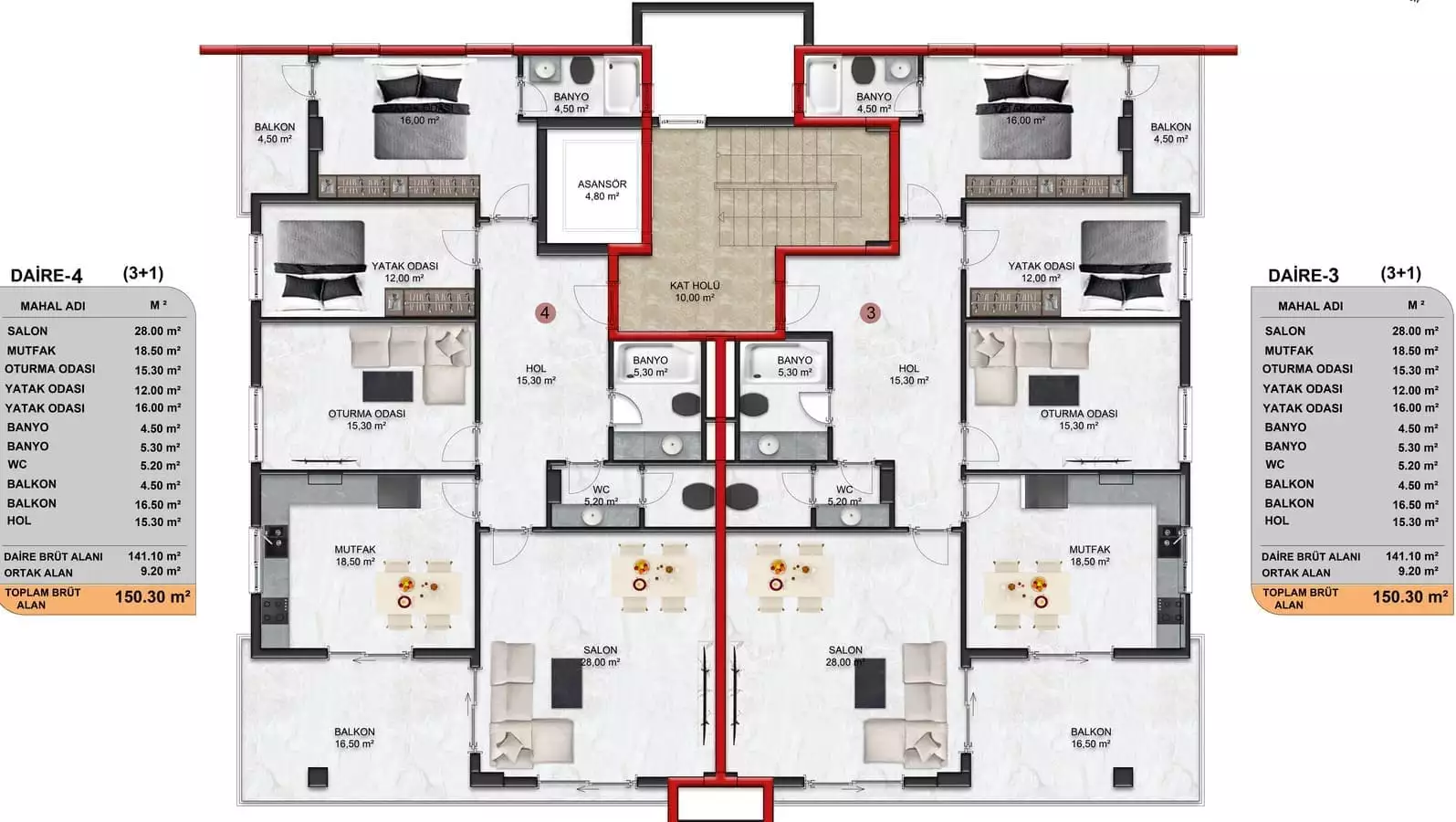 Flat 150m² in Turkey, Oba. Priced at 330000€ rent photo-21