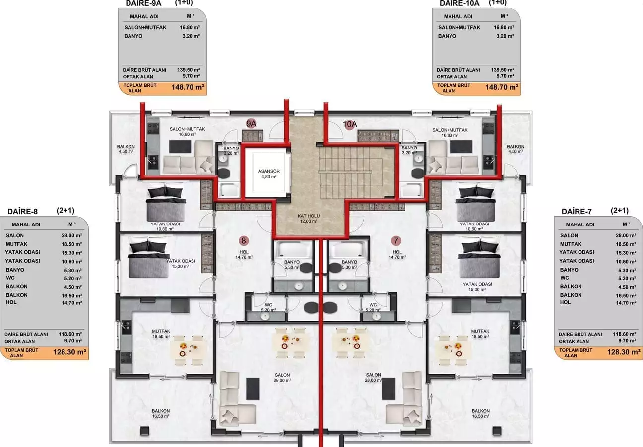 Flat 150m² in Turkey, Oba. Priced at 330000€ rent photo-23