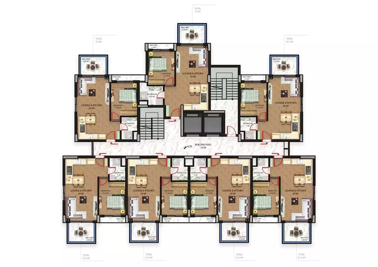 Flat 53m² in Turkey, Gazipasа. Priced at 105000€ rent photo-23