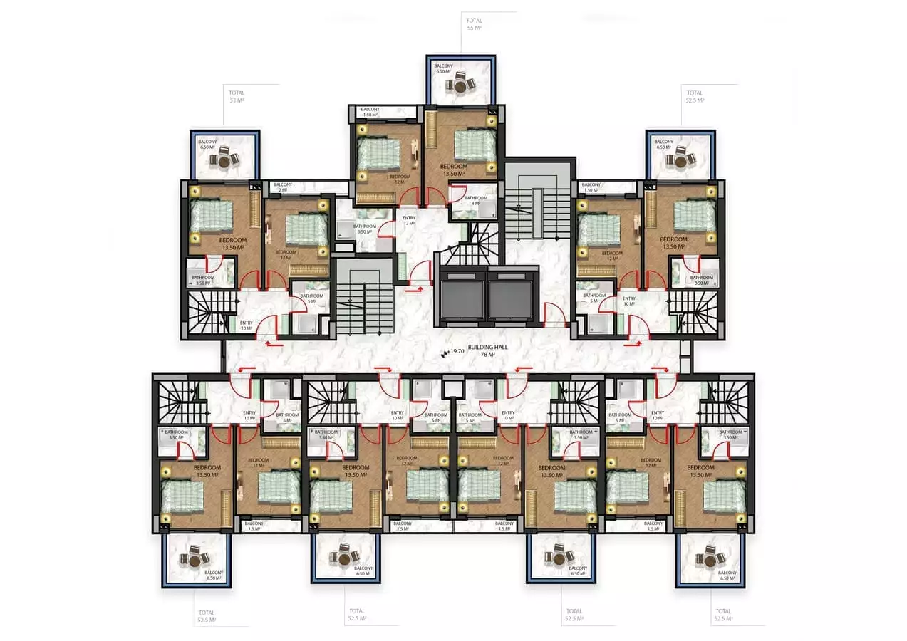 Flat 53m² in Turkey, Gazipasа. Priced at 105000€ rent photo-24