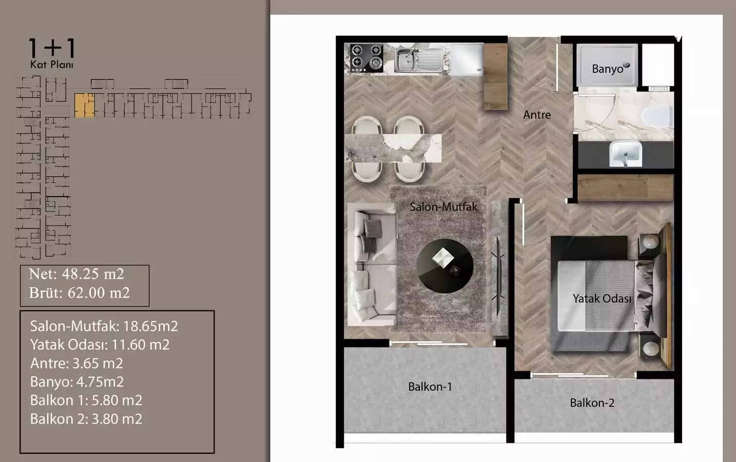 Flat 62m² in Turkey, Mersin. Priced at 58000€ rent photo-31