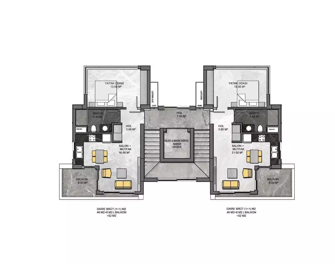 Flat 52m² in Turkey, Kargicak. Priced at 130000€ rent photo-18