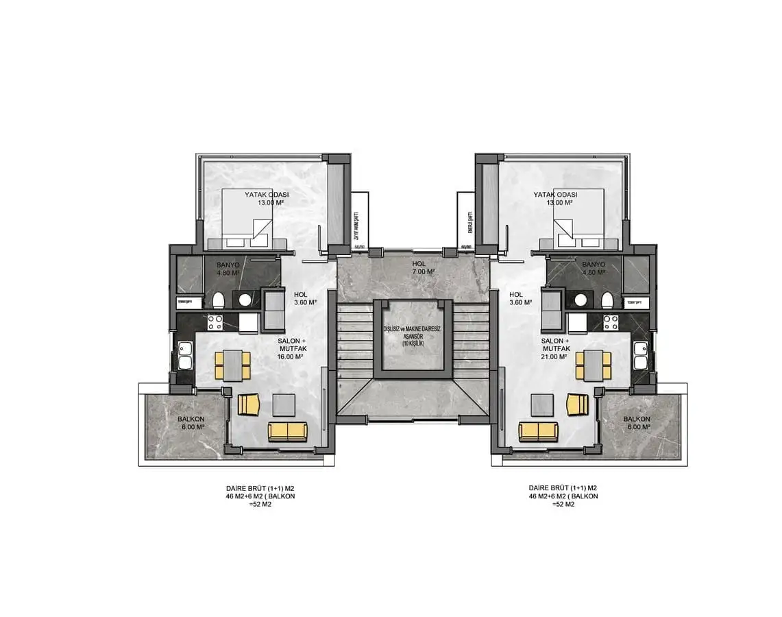 Flat 52m² in Turkey, Kargicak. Priced at 130000€ rent photo-27