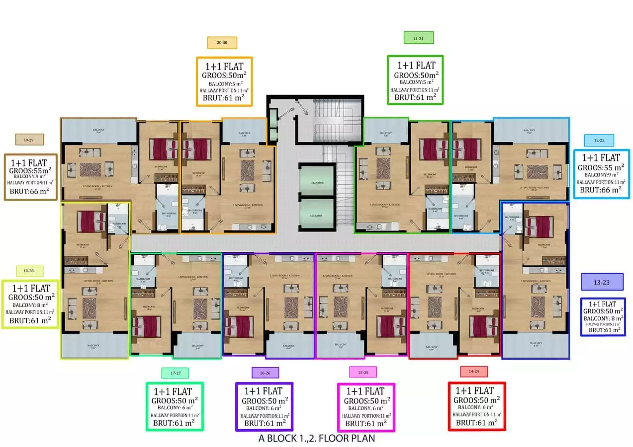 Flat 61m² in Turkey, Kestel. Priced at 109500€ rent photo-19