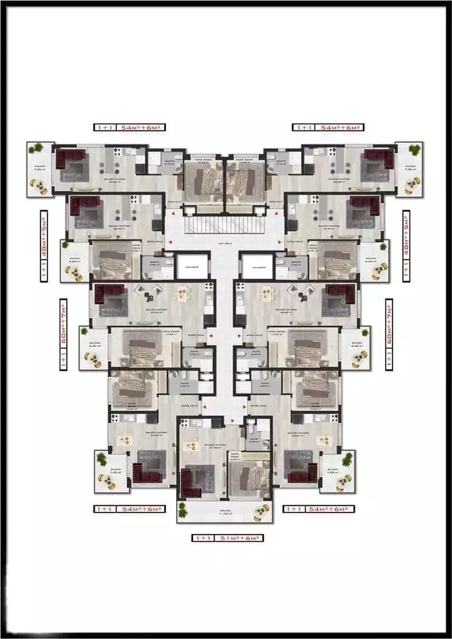 Flat 53m² in Turkey, Kargicak. Priced at 145000€ rent photo-16