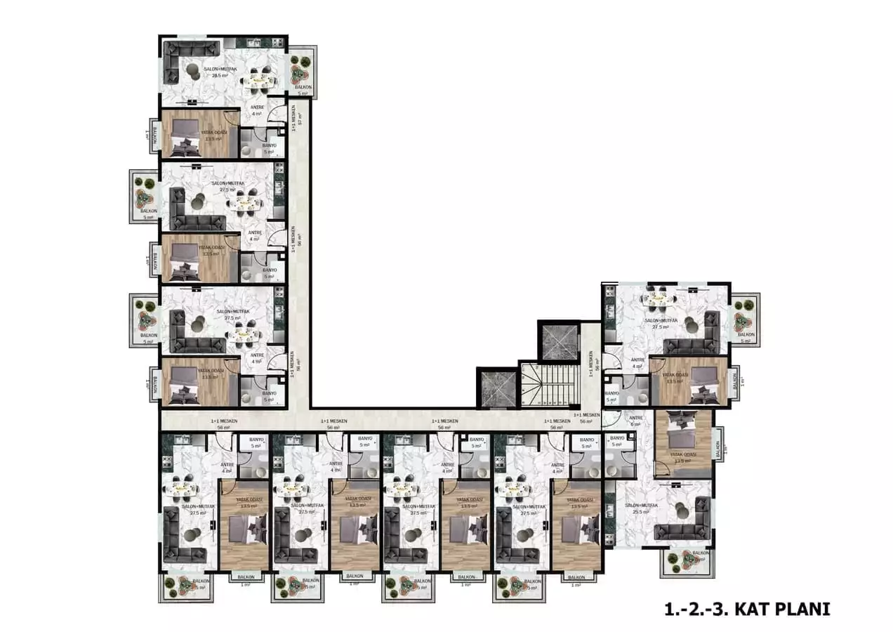 Flat 56m² in Turkey, Kargicak. Priced at 169000€ rent photo-18