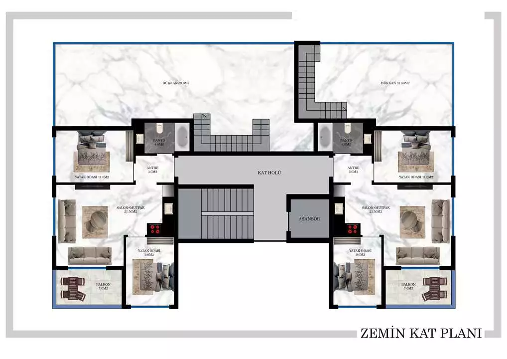 Flat 42m² in Turkey, Oba. Priced at 137500€ rent photo-14
