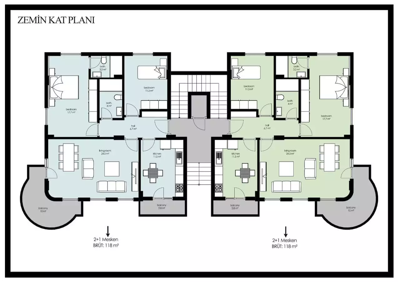 Flat 105m² in Turkey, Alania. Priced at 375000€ rent photo-14