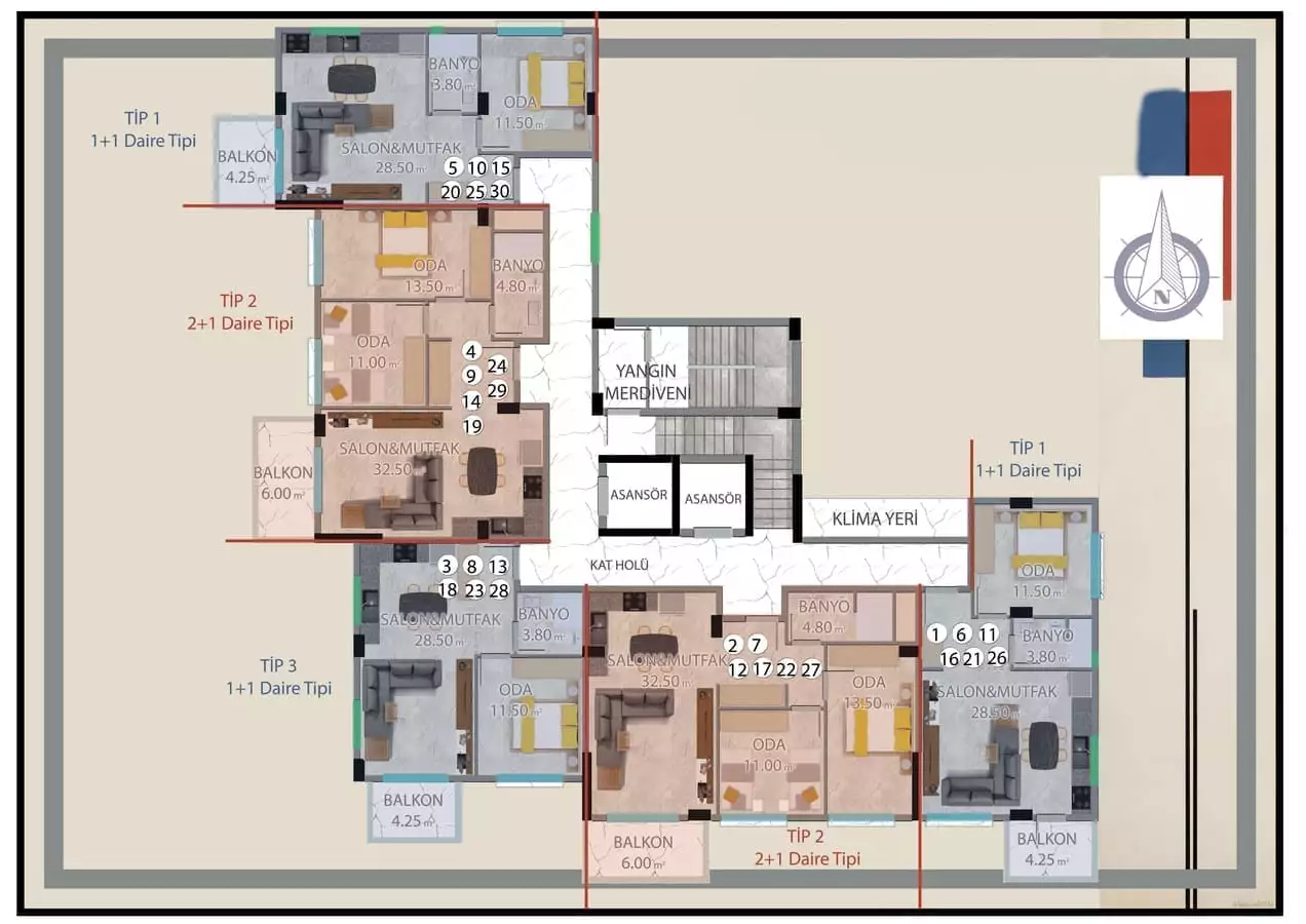 Flat 48m² in Turkey, Demirtas. Priced at 109000€ rent photo-14