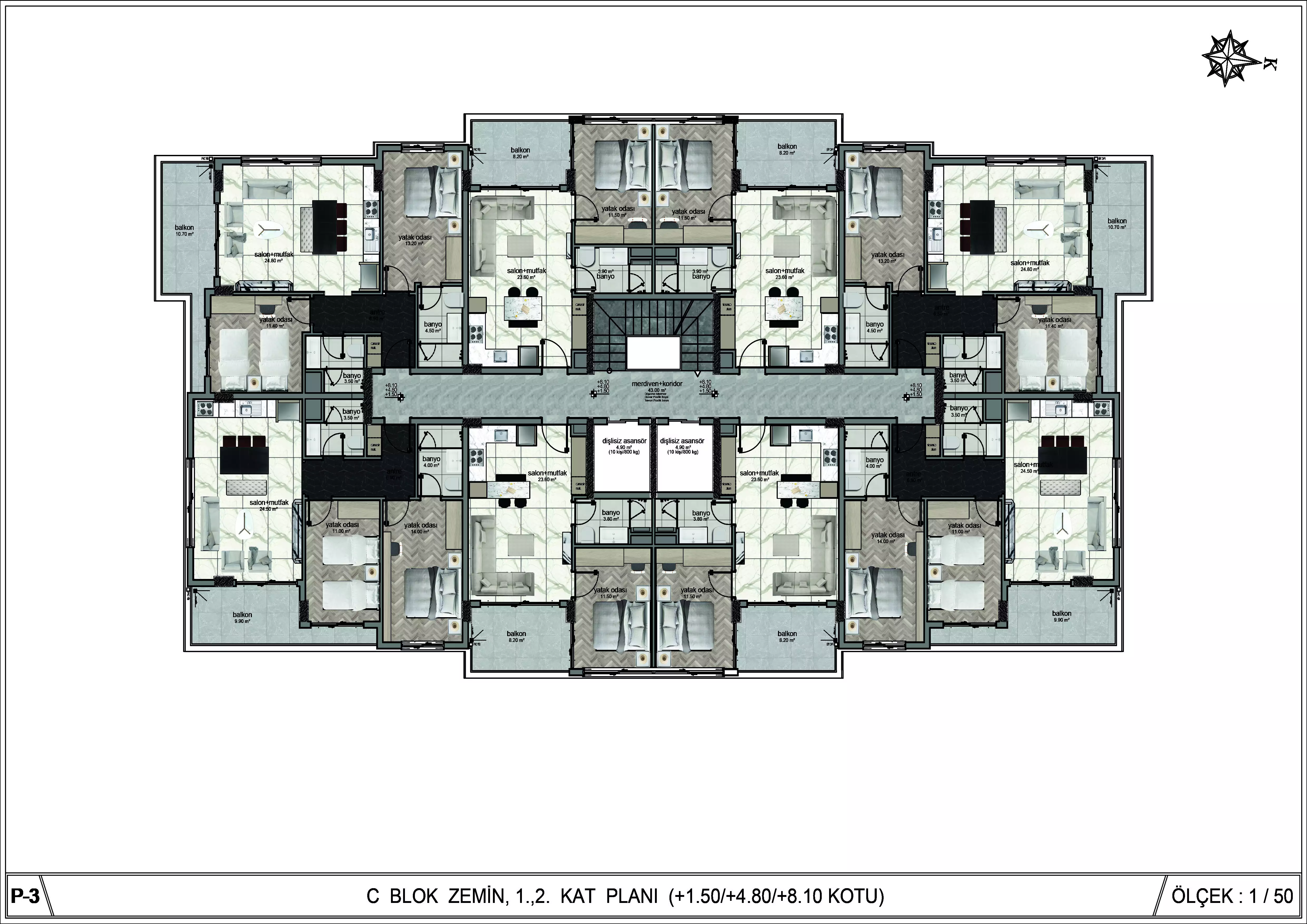 Flat 55m² in Turkey, Oba. Priced at 235000€ rent photo-30