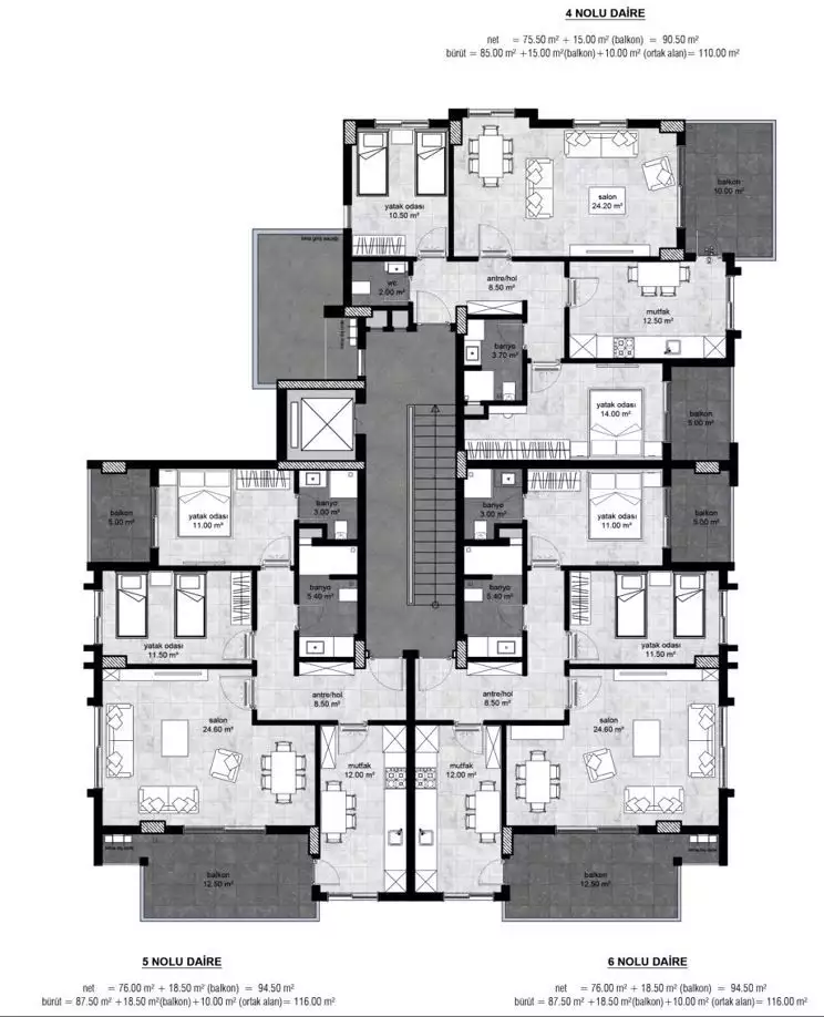 Flat 75m² in Turkey, Alania. Priced at 180000€ rent photo-29