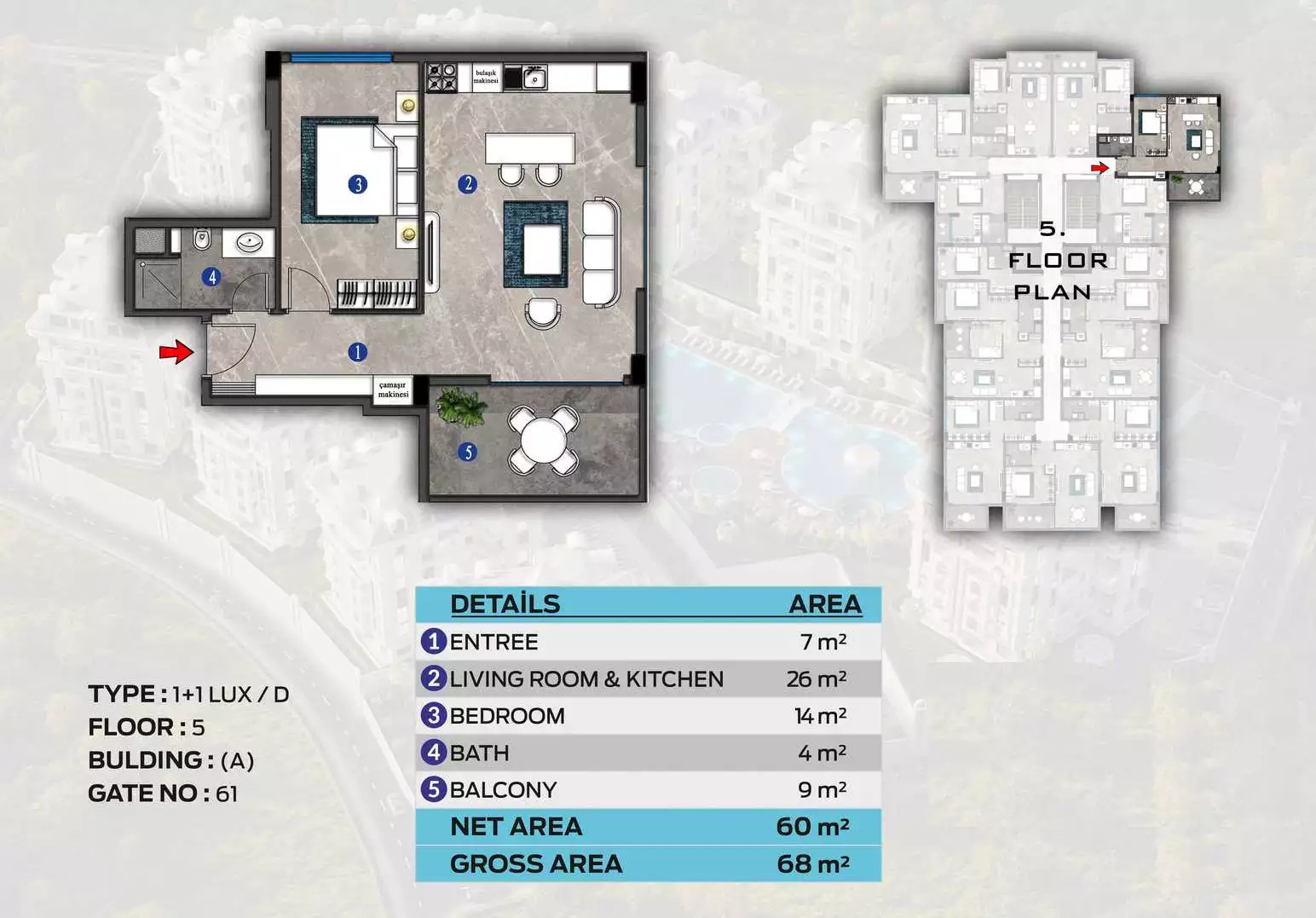 Flat 46m² in Turkey, Oba. Priced at 175000€ rent photo-24