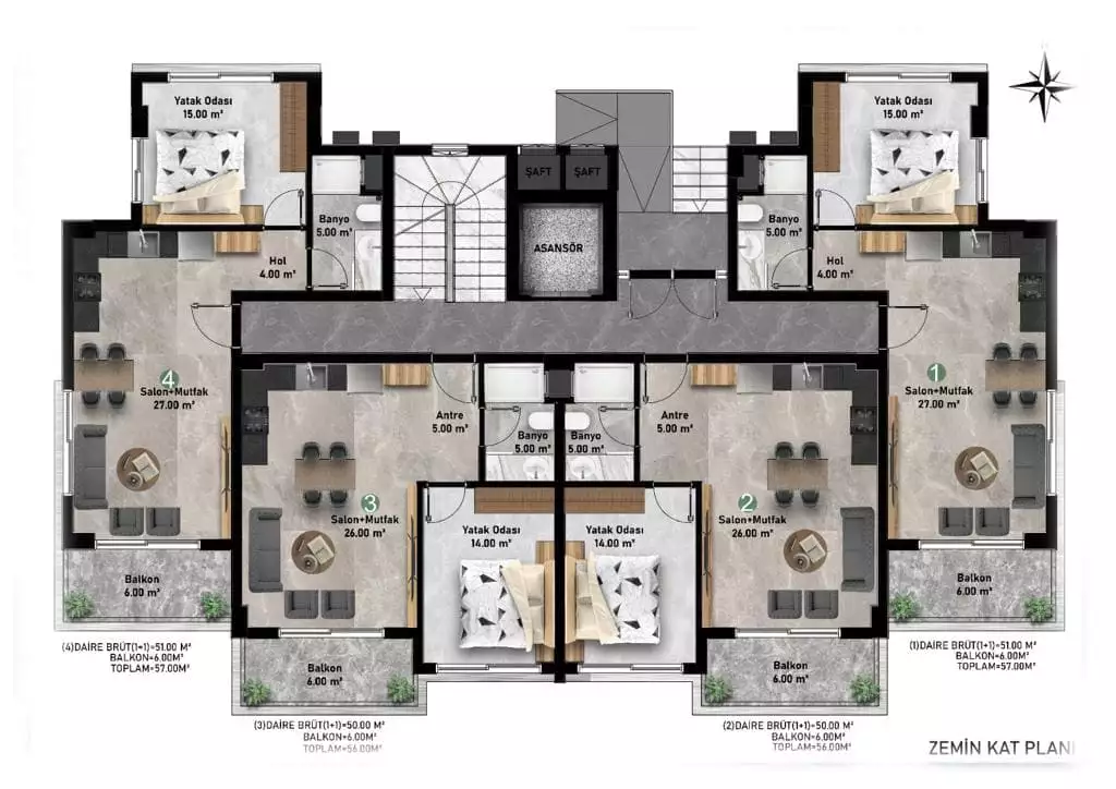 Flat 56m² in Turkey, Alania. Priced at 185000€ rent photo-26
