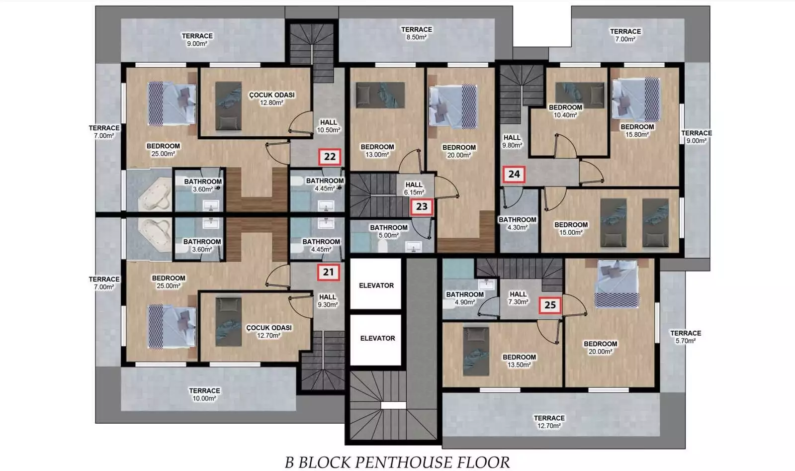 Penthouse 55m² in Turkey, Alania. Priced at 199000€ rent photo-12