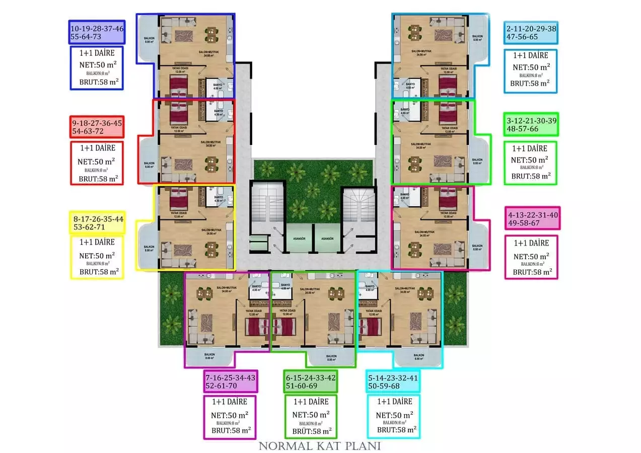 Flat 58m² in Turkey, Avsallar. Priced at 99500€ rent photo-26