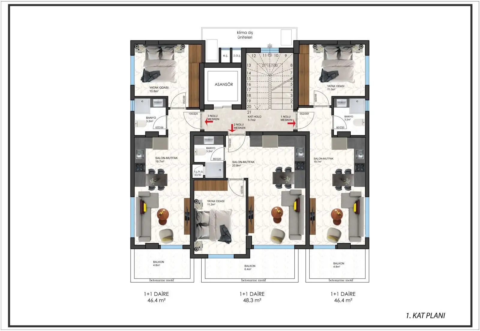 Flat 47m² in Turkey, Demirtas. Priced at 120000€ rent photo-24