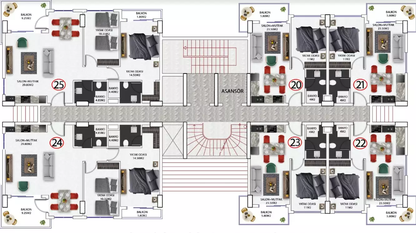 Flat 44m² in Turkey, Avsallar. Priced at 111000€ rent photo-12